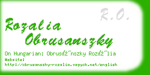 rozalia obrusanszky business card